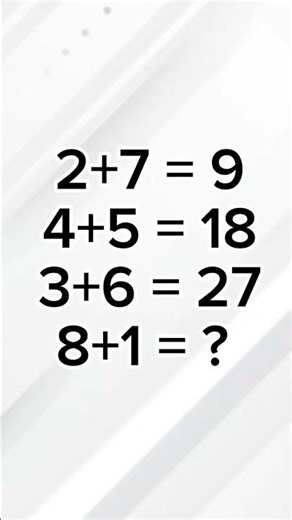 Only 1% Can Solve This 🤯 | What Is 8+1 = ?