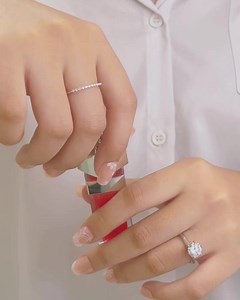 Shimmer on lips, sparkle on fingers. The ultimate glam combo. 💍💋✨ Explore our collection on our website at https://www.jsdiamond.com.ph/ | J's Diamond