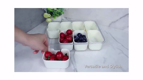 Snacks Box-Kitchen Portable Plastic Serving Tray with Lid and Handle-Divided Platter for Food-Snacks Storage Containers-Organizer for Candy-Vegetable, Snacklebox for Party-Snack Box Organizer