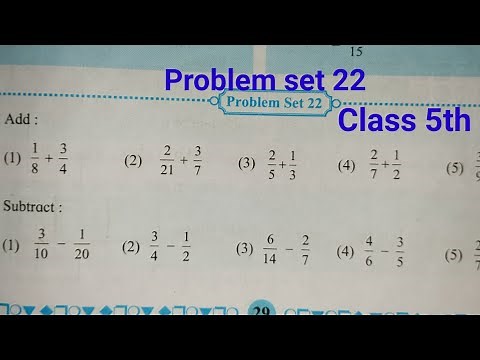 Problem set 22 Class 5th math | Fraction