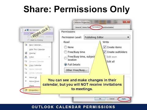 Outlook Calendar Permissions
