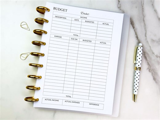 Classic Happy Planner Budget Inserts PRINTED Disc Bound Finance Inserts - Etsy