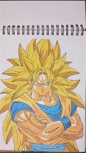 How to Draw Super Saiyan 3 Goku: The Ultimate Power! 🔥🐉 #shorts #dragonballz