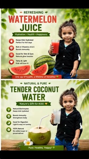 Healthy Fresh Juice for Kids | Best Vitamins for Growing Children 🍎🍉
