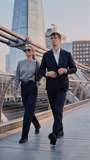 Ultra Realistic AI Fashion Film | Elegant Navy Pinstripe Suit | 4K Cinematic