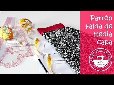 Trace a half-layer or semi-circular skirt pattern