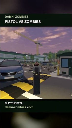 Pistol vs Parking Lot Zombies | Damn Zombies