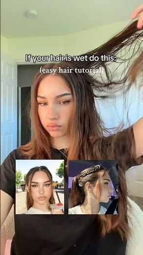 If you’re too lazy to dry your hair. YOU NEED THIS WET HAIR TUTORIAL 👀!! #hairstyles #wethair ￼