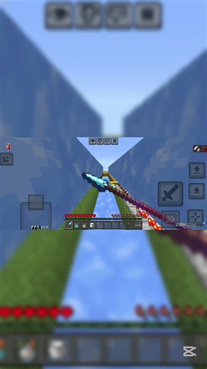 crossing a 38 block gap without jumping and using any entities#minecraft