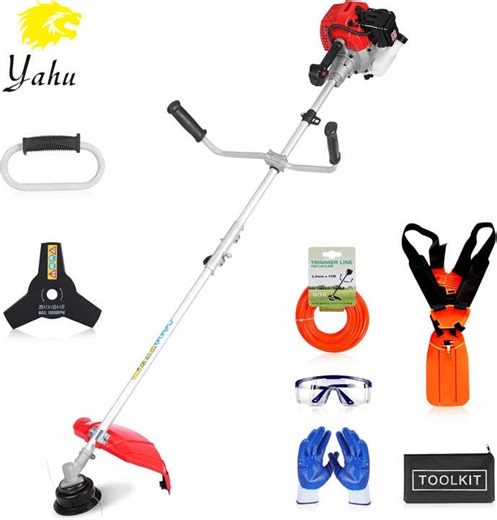 52cc Gas Weed Eater 2 Cycle, 3-in-1 Brush Cutter & String Trimmer, Heavy Duty Gas-Powered Weed Wacker for Lawn & Edging