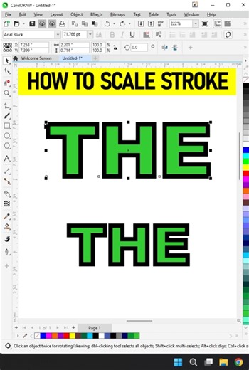Coreldraw 2025 | How to Scale strokes for more tips
