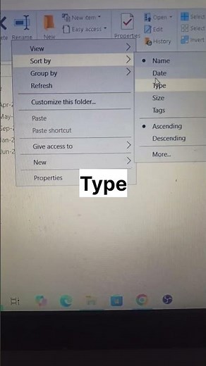 How to sort any folder or image , file in pc or laptop #shorts #ytshorts #pc #window #education