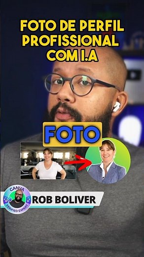 Foto de perfil profissional no Canva com I.A