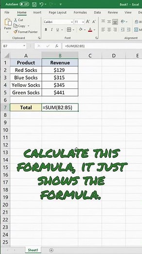 How to Fix Formulas Not Calculating in Excel