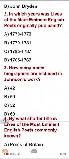 Literary Criticism | Dr Samuel Johnson Important Brief Theory + MCQ