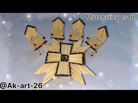 New Design Diy Matchstick Table And Chair | Matchstick Craft Ideas 💡
