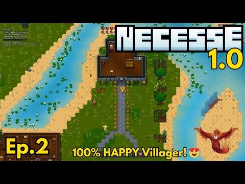 🏡 Villager Happiness at 100%! 🎉 My First Custom House & Dungeon Escape | Necesse 1.0 Ep 2