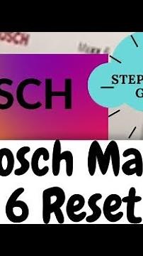 BOSCH MAXX RESET