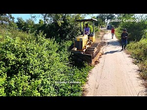 BULLDOZER Clearing Old Road Village By Expert - BULLDOZER pushing Clearing Grass