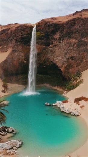Amazing Desert Oasis: Experience a Breathtaking Waterfall! 🤩