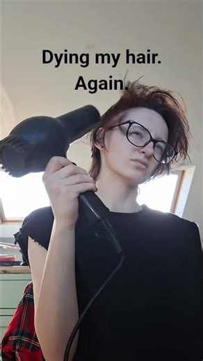 Round 2 of Red 🖤 #hairdye #haircolor #gothboy #gothic #red