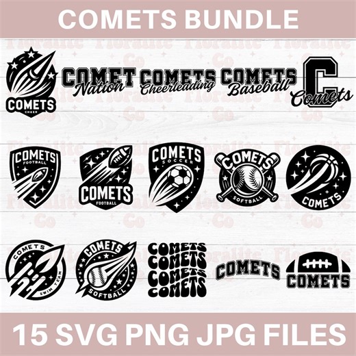 Comets Svg Bundle, Football Svg, Comets Png, School Logo, Comet Clipart, Comets Vector, Mascot Svg, Svg Cut File, Cheerleading Shirt Design - Etsy