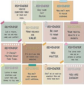 Copkim 15 Pcs Mental Health Fridge Magnets Boho Inspirational Daily Reminder Refrigerator Magnets Mental Reminder Notes Affirmations Encouragement Gift for Kitchen Whiteboard Therapy Office Home Decor