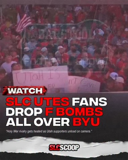Utah fans had the stadium shaking as they broke into a loud “F* BYU”** chant during the game 👀🔥 The Holy War rivalry is alive and well in Utah. #SLCSCOOP #SALTLAKECITY Via barstool | Salt Lake City Scoop
