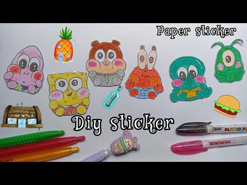 DIY how to make Kawaii paperdoll/stickers 🍍spongebob #diy #viral #fyp #kawaii