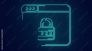 secured window with internet protection safe internet browsing animation Stock Video