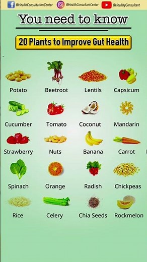 🌱 20 Plants to Improve Gut Health | Natural Foods for a Healthy Digestive System #healthyfood
