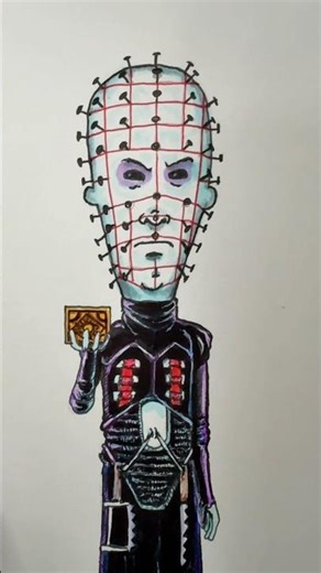 Drawing #Pinhead in a #BeavisandButthead Style! #drawing #horror #art #artist #draw #hellraiser