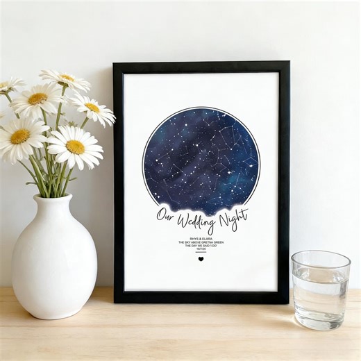 Custom Star Map Gift | Night Sky Print | Custom Star Chart | Star Map Poster | Constellation Art | Valentine Gift - Etsy