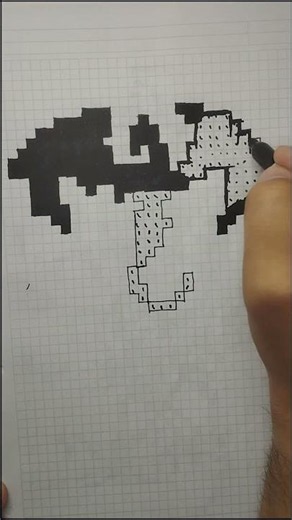 Drawing a Dragon Pixel Art 🐉 | Epic Fantasy Grid Art #shorts #pixelart
