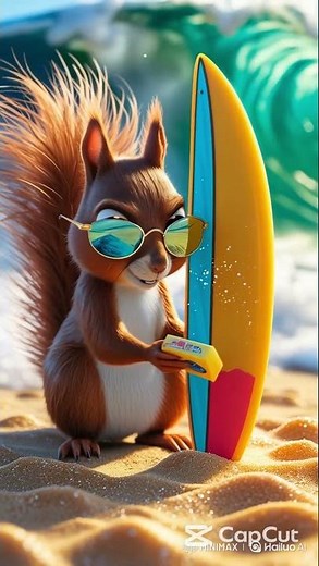 Surfing Squirrel's Epic Beach Adventure! 🐿️🌊 | Cartoon Shorts