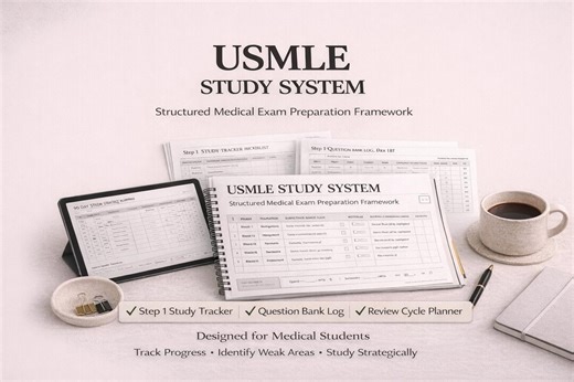 USMLE Study Planner, Step 1 - Step 2 CK Study System, Qbank Tracker, Uworld Log, 90 Day - 6 Month Study Plan, Medical Student Printable PDF - Etsy