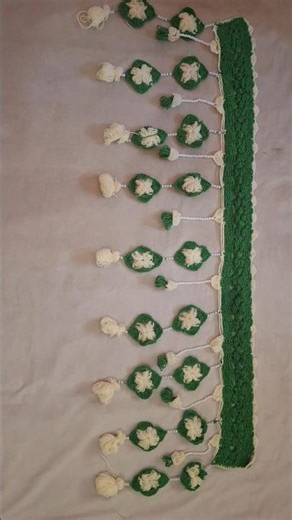 Beautiful Handmade Crochet Toran Design 💚 | Flower Latkan Toran