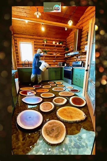 WAIT FOR THE FLOOR! 🤯 The Craziest Kitchen Floor EVER Built in a Tiny Cabin!