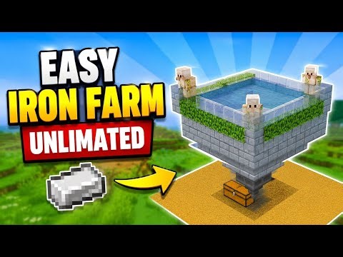 EASY Iron Farm ♾️ Unlimited Iron | Minecraft Bedrock Edition . ‪@AimLockersGaming‬