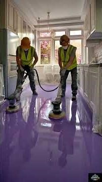 You won't believe this kitchen floor transformation!Epoxy Floor Installation Kitchen Remodel