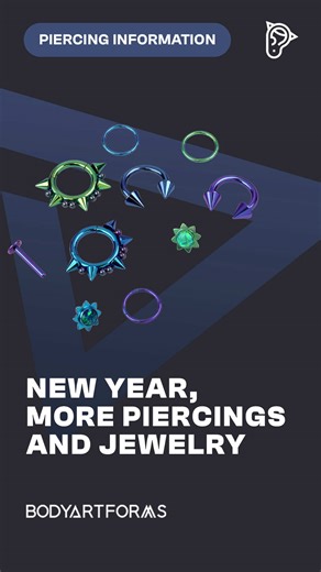 Happy New Year! May all your piercing, stretching and body mod wishes come true! And if you need new piercing jewelry, we’ve got it! #bodyartforms #piercingtok #piercings #bodymods #piercingjewlery