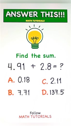 13K views · 163 reactions | Find the sum‼️ #mathtricks #mathtutor #Mathematics #Teachergon #mathtutorial #mathreview #mathematics #mathhack #maths #MathViral #fbreels #MATH | Math Tutorials | Facebook