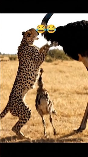 Cheetah vs Ostrich: The Most SHOCKING Kick Ever Recorded! 😱" #lionattack