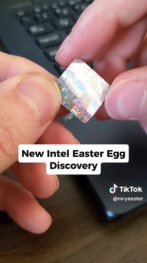 The next evolution of Intel's sticker easter egg! it's so beautiful I can't even look at it 🥲 #pc #pctips #pcbuilding #mryeester