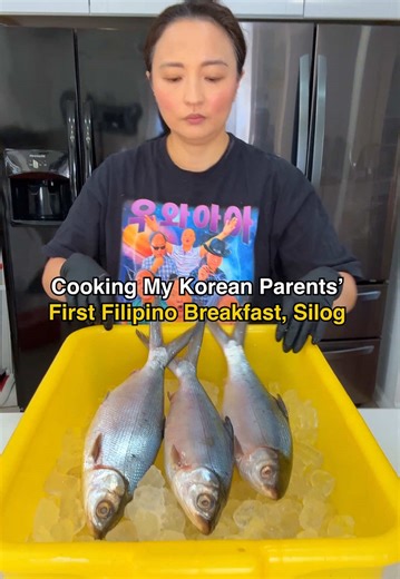 Cooking My Korean Parents’ First Filipino Breakfast, Silog. On the menu was Vigan Longganisa(Pork Sausage), Daing na Bangus (Fried Milk Fish), Sinangan (Garlic Fried Rice), Itlog (Fried eggs), Sukang Sawsawan (Spicy Vinegar) and some fresh tomato and cucumbers. See next video to see mom and dad enjoying this meal. #filipinofood #filipino #Philippines #Longsilog #pinoy