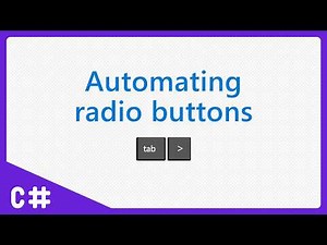 C# - Automating radio buttons with keyboard input