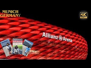 Walking tour of Allianz Arena Stadium, FC Bayern Museum Munich. 4K