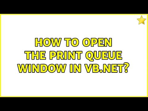 How to open the print queue window in vb.net? (2 Solutions!!)