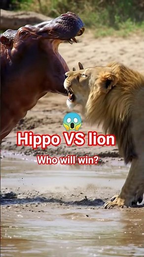 Hippo vs Lion Dangerous Fight – Real Jungle Attack Scene | Wild Animal Battle #ai