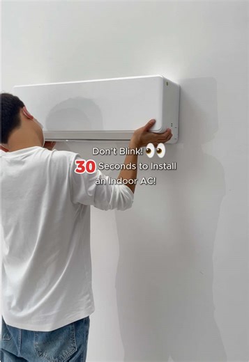 30 seconds to install the indoor unit!! #DIY #installation #MiniSplit #springwishes #airconditioner